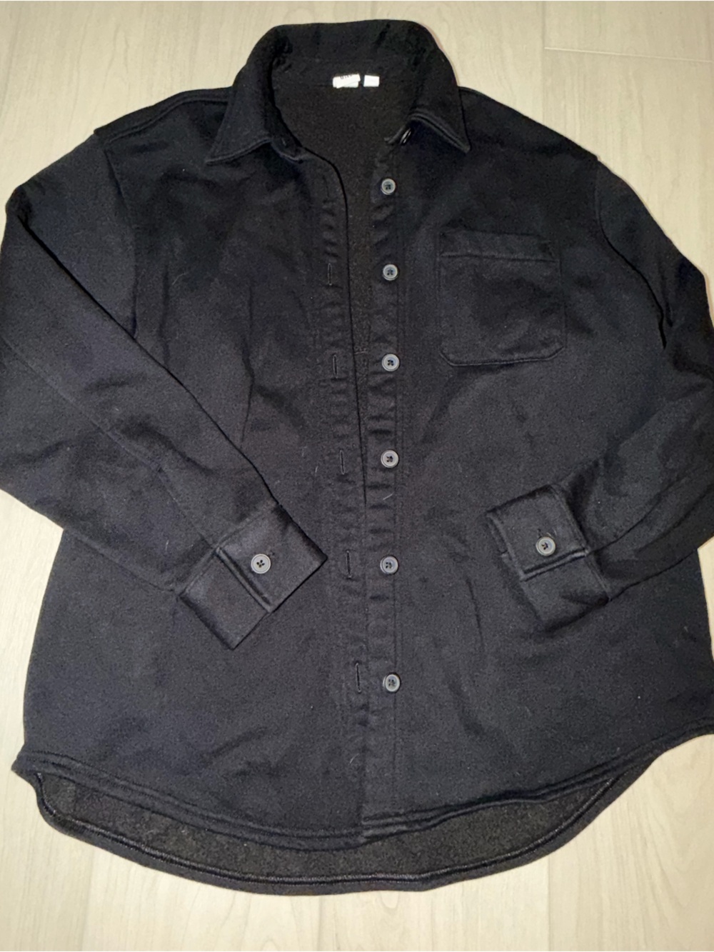GAP Black Lightweight Button-Front Shirt Jacket